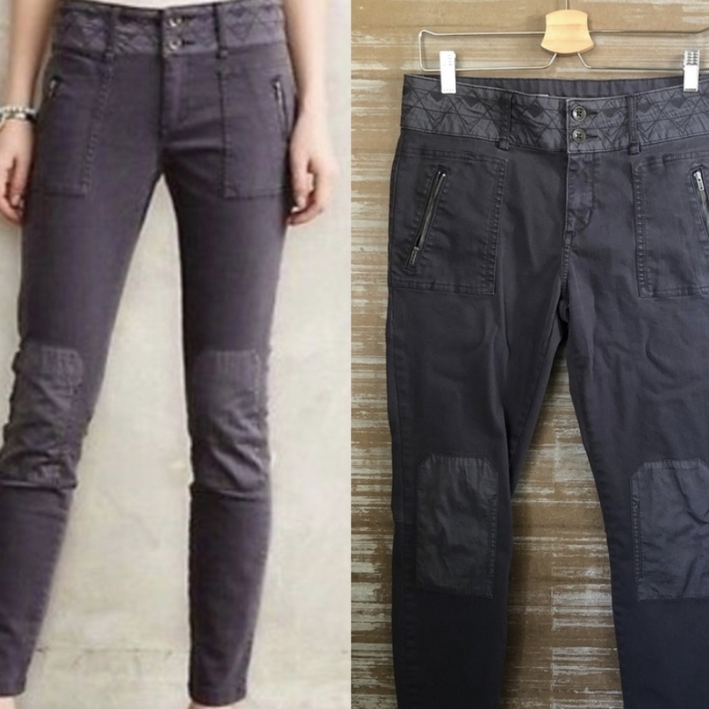 Anthro Pilcro Gray Utility Moto Skinny Pants